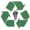 Recycle green color lamp lightbulb symbol decoration ornament reuse ecology natural environment crea