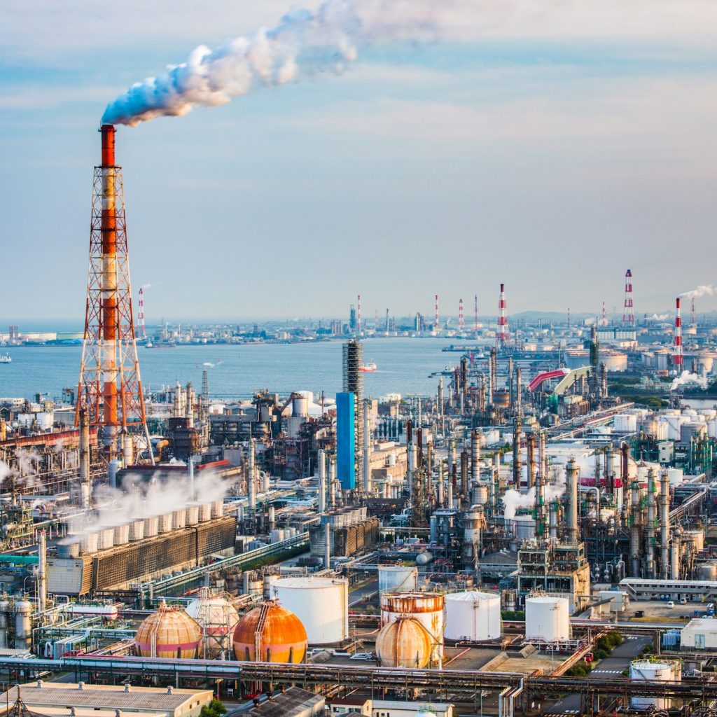 Factories in Yokkaichi, Japan.