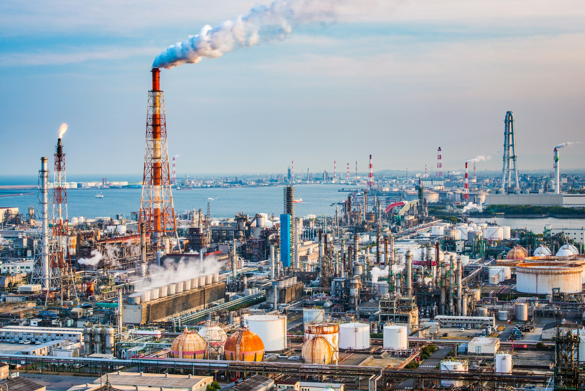 Factories in Yokkaichi, Japan.